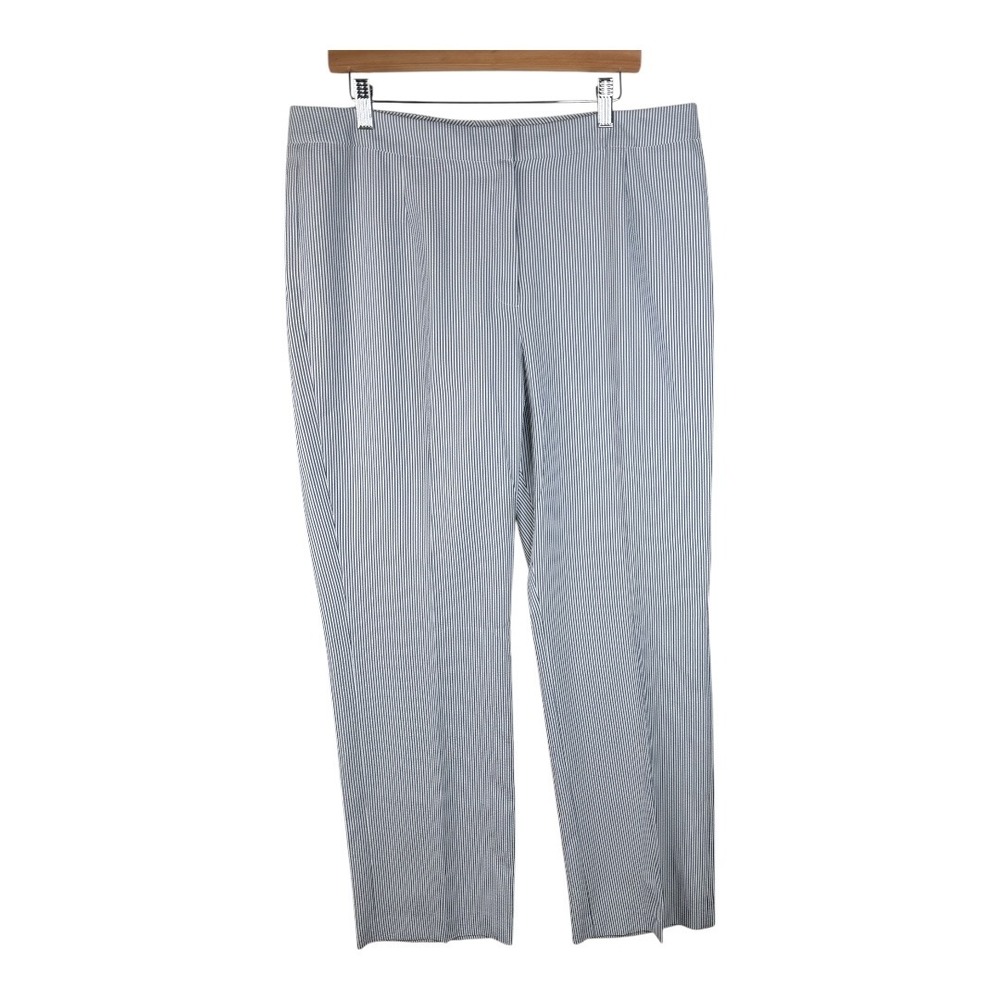 KASPER Women's‎ Striped Trousers Size 14 Blue White